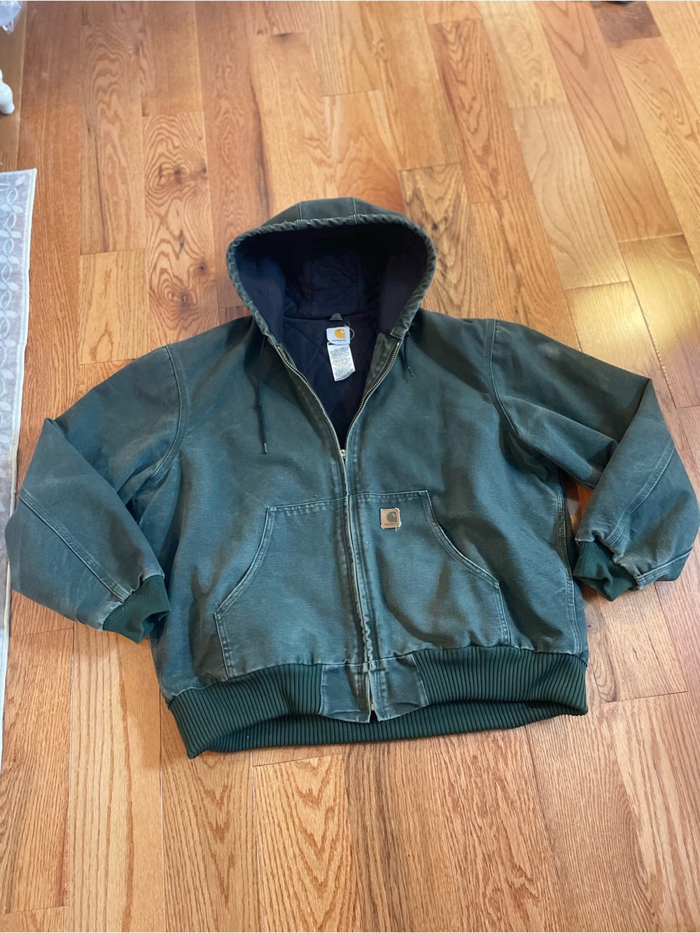 Carhartt men’s vintage moss green j130 hooded jacket XL